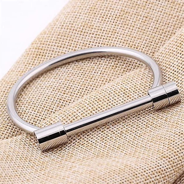 Armband i rostfritt stål, D-formad bygel med skruv, hästsko, nyhet, mode, smycken