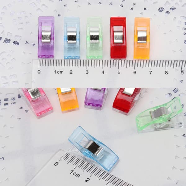 100 stk. klemmetænger DIY 2,7*1,0*1,5 cm plastik syning til binding patchwork hækling håndværk forskellige farver