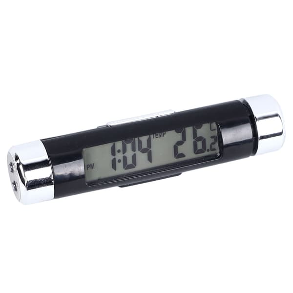 Biludluftningsur 2 i 1 Multifunktionelt Clip-On Digitalt Termometerur med LED-baggrundsbelysning