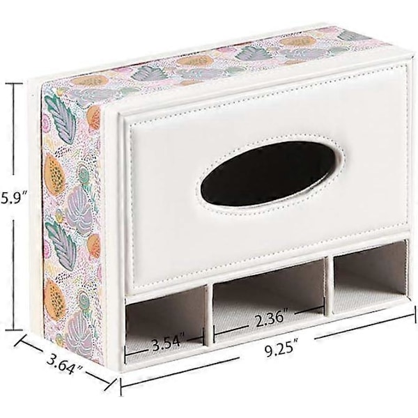 Servettbox Omslag Rektangulär Läder Ansiktsservettboxhållare med Fjärrkontrollhållare