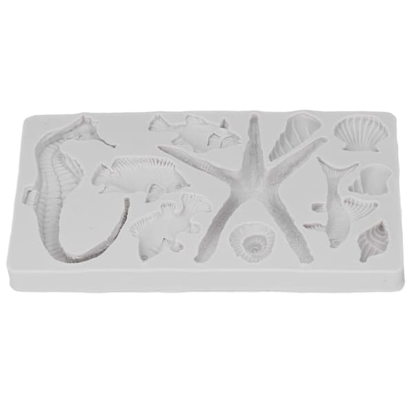 Silikoneform Grå DIY Søstjerne Søhest Form Genanvendelig Non-stick Elastisk Silikone Kage Chokolade Isbakke Fondantform