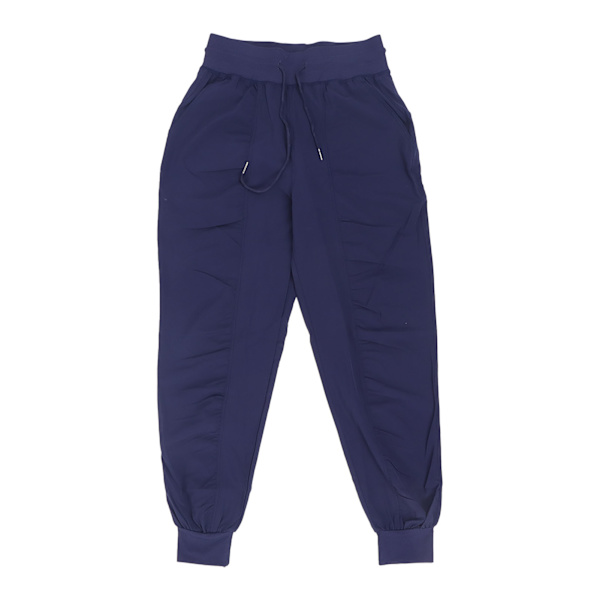 Sportsløbebukser i polyester, hurtigtørrende, åndbare, med snøre, fitness-træningsbukser, marineblå, L