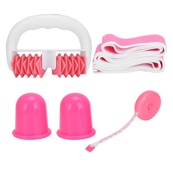 Massage Roller Set Silikon Massage Roller Stretching Strap Koppningskopp Mätlinjal