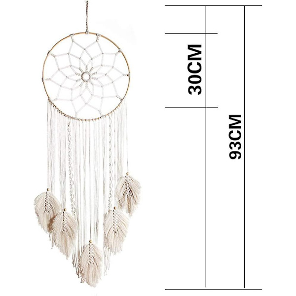 Boho Dreamcatcher - Stor Håndlavet Blonder med Kvaster - Soveværelse/Vægdekoration, Bomuldsvævet Gobelin