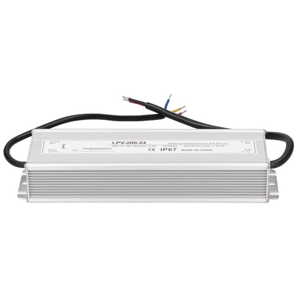 BERM LED-drivrutin Elektronisk 200W Vattentät Strömförsörjning Transformatoradapter LPV-200-24 DC24V