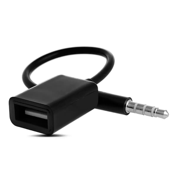 3,5 mm lydpluggkontakt til USB 2.0 hann til hunn omformerledning for bil MP3