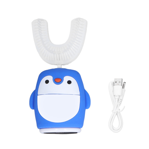 Mjuk U-formad tandborste i silikon 360° Oral Cleaning Cartoon Elektrisk tandborste för barnLarge