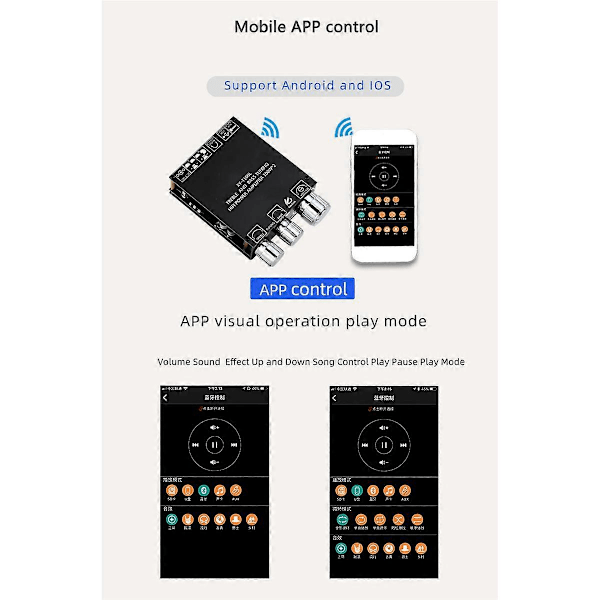Bluetooth 5.0 100W+100W Effekt Subwoofer Forstærkerkort XY-T100L