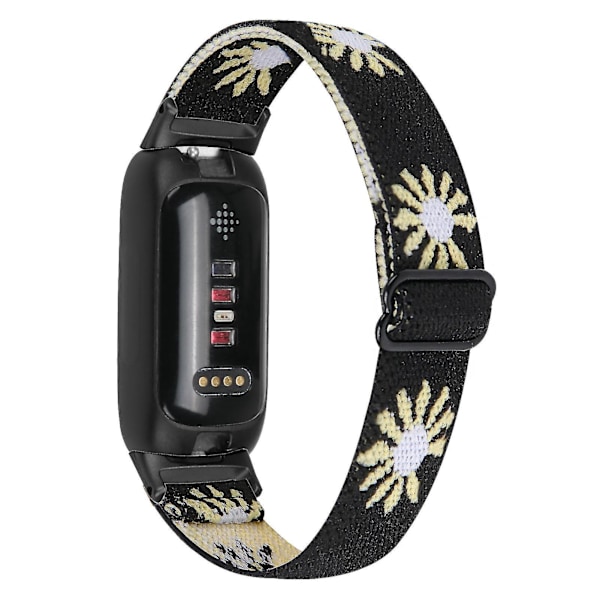 Fitbit Inspire 3 -punottu nailonista valmistettu joustava yksinauha urheilukellohihna - musta daisy