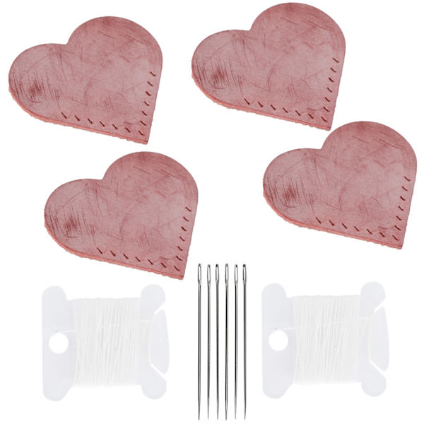 2 Set Hjärtformade Tyg Hörnsida Bokmärken Markör DIY Läder Varor SymaterialRosa