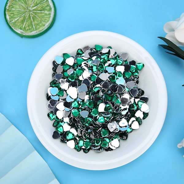 1000 st Point Back Rhinestones DIY Bröllop Smycken Kläder Armband Tillbehör 8mm Grön