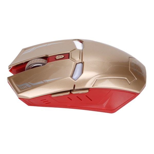 Wireless Mouse Superhero Shape 2.4G 1200DPI Full Size Optical Mute trådløs mus med USB-mottaker for Computer GameGold