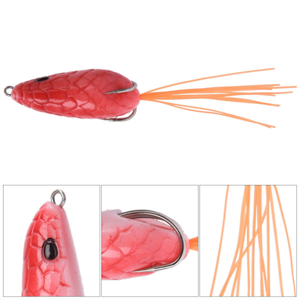 2 stk kunstig froskeformet lokkebunnskjegg lokke agn med kroker fiskeutstyr tilbehør 5#