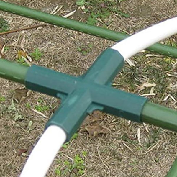 2 st Tunga Växthusram Möbelkopplingar, 3-vägs 16 mm Böj PVC-rörkoppling för Tältanslutning Kors