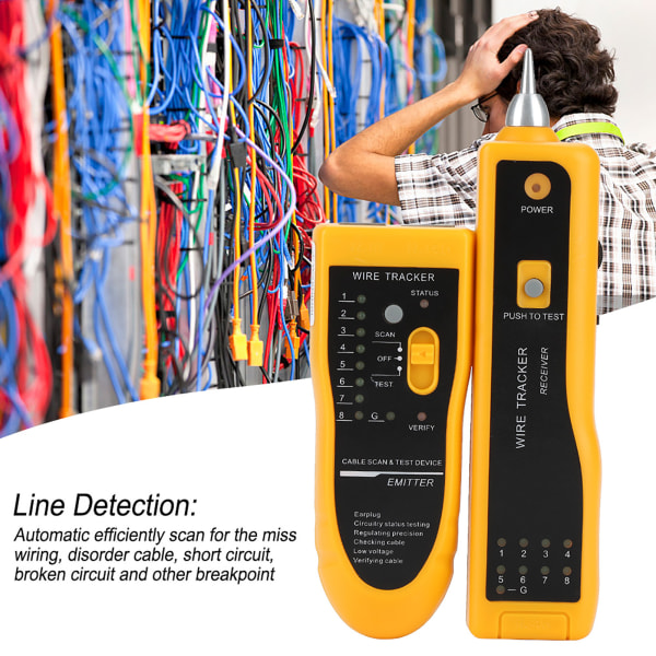 Kädessä pidettävä nopean LAN-verkkokaapelin testauslaitteen linjan etsintä Wire Tracker -äänidiagnoosityökalu