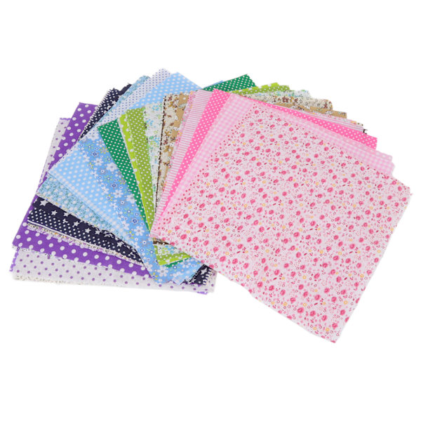 Bomullsquiltingstoff 9,8x9,8in Assorterte farger Enkel stryking Multifunksjonell Blomster lappeteppe Stoff for håndverk DIY 42 farger