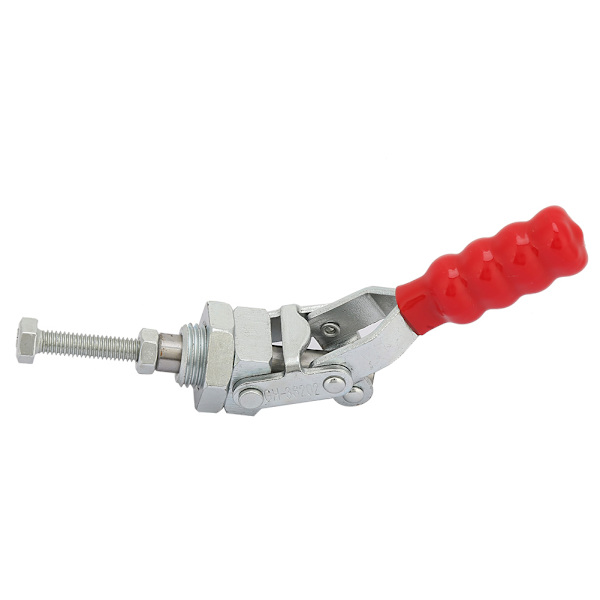 1 ST Galvaniserat järn 10 mm Räckvidd Push/Pull Quick Release Toggle Clamp 100 kg Clamping Force-silver+röd