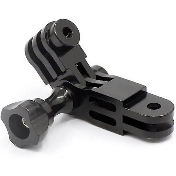 CNC Aluminiumlegering Trevägs Svängarmsadapter för GoPro Hero 9/8/7/(2018)/6/5/4 Black, Hero 3+, DJI Osmo Action, AKASO/Campark/YI Kamera
