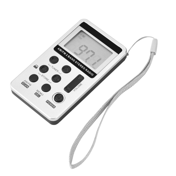 Mini bærbar FM/AM-radio digital signalbehandling trådløs mottaker med øretelefoner