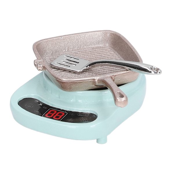 1:12 Dockhus Miniatyr Köksredskap Set Legering Simulering Spis Gryta Spatel Miniatyr KökstillbehörGrön