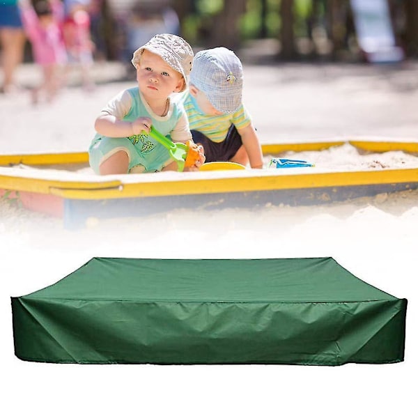 Grönt vattentätt cover med dragsko för 120x120x20 tums sandlåda utomhus UV-skydd
