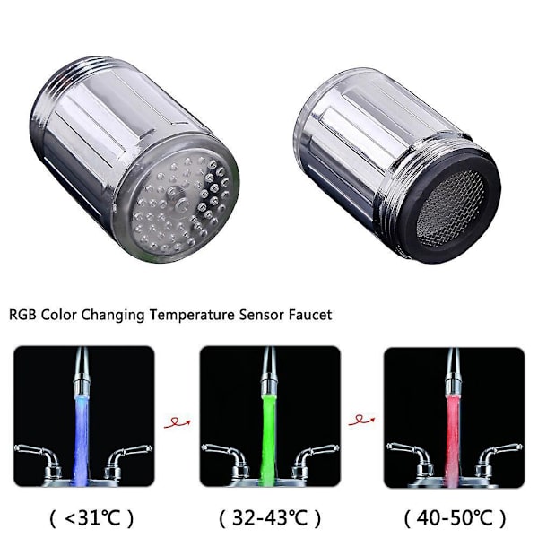LED-temperaturstyrd dimmerkran för kök och badrum (1 st)