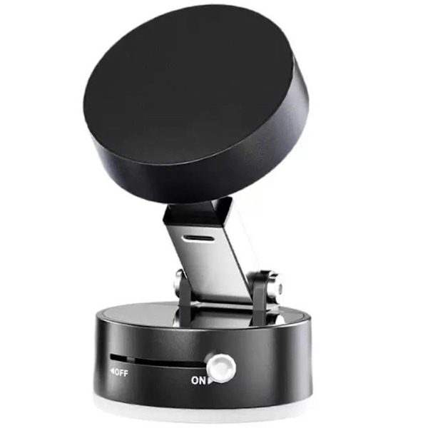 Magnetisk Trådløs Kop Telefonholder Foldbar Vakuum Magnetisk Mobiltelefonholder til Instrumentbræt Sort