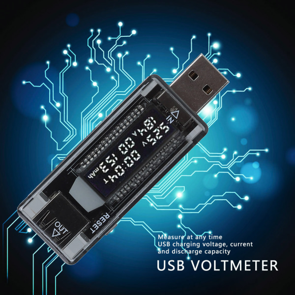 USB Tester Voltmeter Amperemeter Power / Kapacitet / Mobilt Power Test Tool för väggladdare