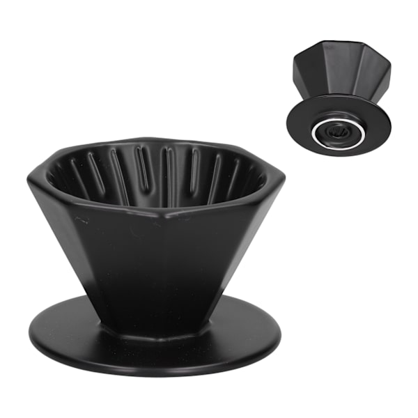 Kaffehäll i keramik, bekväm, pålitlig, utsökt, bärbar storlek, enkel design, häll över kaffebryggare, svart