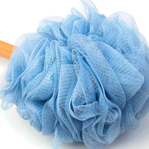 Ryggskrubber for Dusj, Trehåndtak Lang Bade Svamp Lufa Dusjbørste, Myk Nylon Mesh Ryggrenser Vasker, Kvinner & Menn Eksfolierende Luffa Puff på