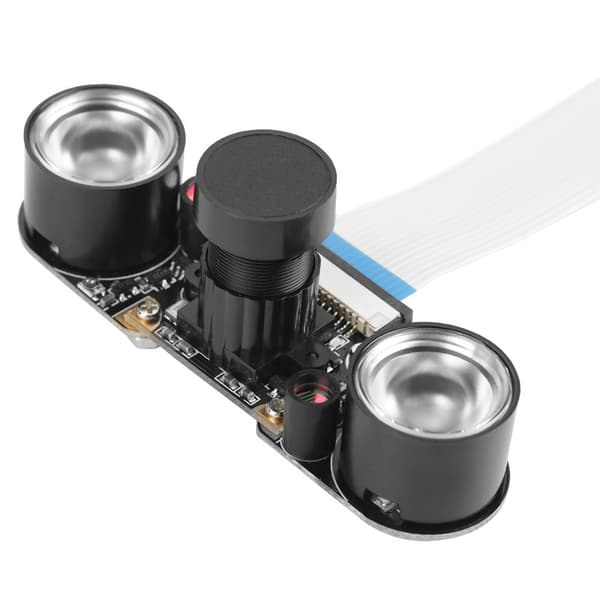 1 stk. 5MP kameramodulplade 72° med nattesyns-LED-fyldlys til Raspberry Pi B 3/2