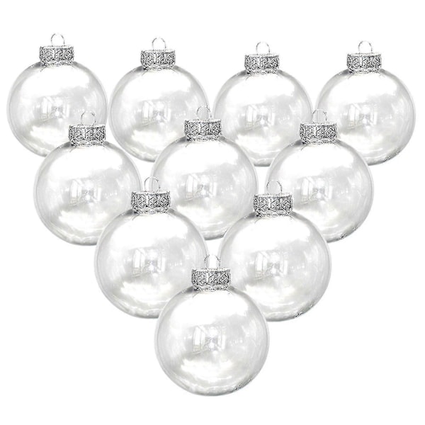 Transparenta Julkulor - 10st Ihåliga Plast DIY Prydnader för Festdekoration 8cm