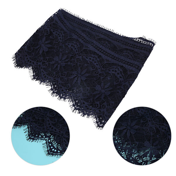 14,5 cm Polyester Silke Tøj Broderi Blonde DIY Kjole Håndværk Stof Tøj Dekoration Navy