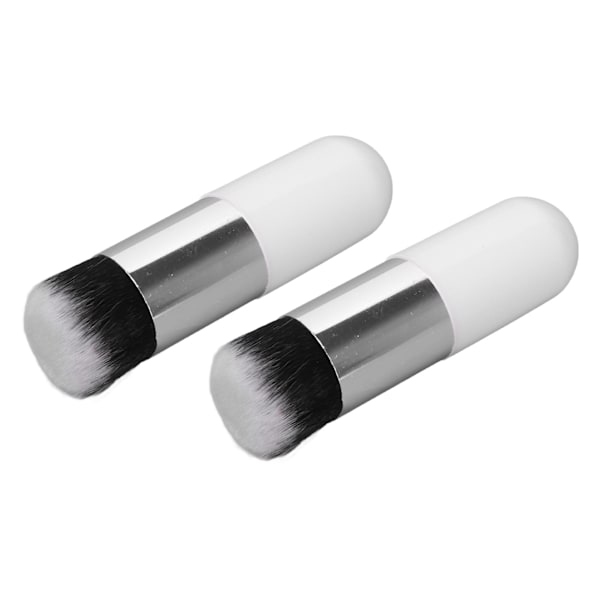 2st Foundation borste konstfiber Mjuk Bekväm bärbar sminkborste för kvinnor Vit Silver