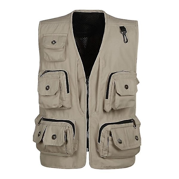 Fotovest for fritid, fiske, rapportering, regi og jakt - Khaki XXL