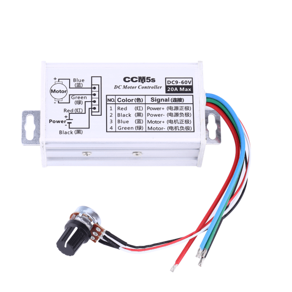 DC 9-60V 20A Motor Speed ​​Controller Regulator Driver PWM høj kvalitet
