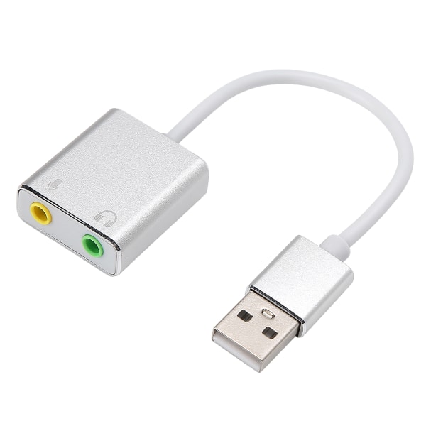 Ekstern USB 2.0 lydkort 3D Virtual 7.1 Channel Audio Adapter 3,5 mm til telefon PC Laptop