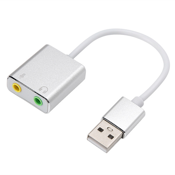 Eksternt USB 2.0 lydkort 3D virtuell 7.1-kanals lydadapter 3,5 mm for telefon PC bærbar PC