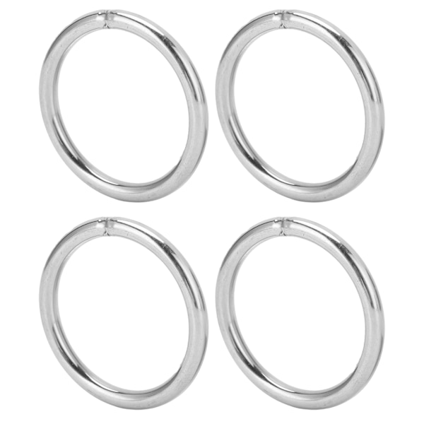 10 stk. Sveisede runde ringer i rustfritt stål, multifunksjonelle for campingbelte, rigging, 4x40 mm