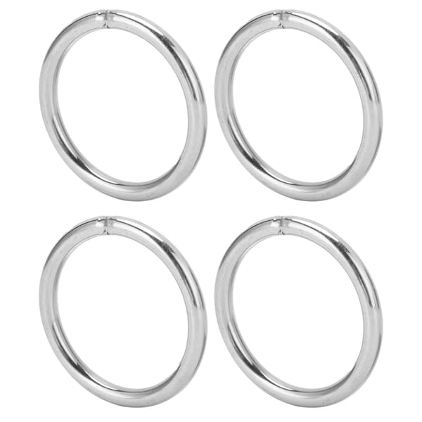 10 stk. svejsede runde ringe i rustfrit stål, multifunktionelle til campingbælte, rigging 4x40mm