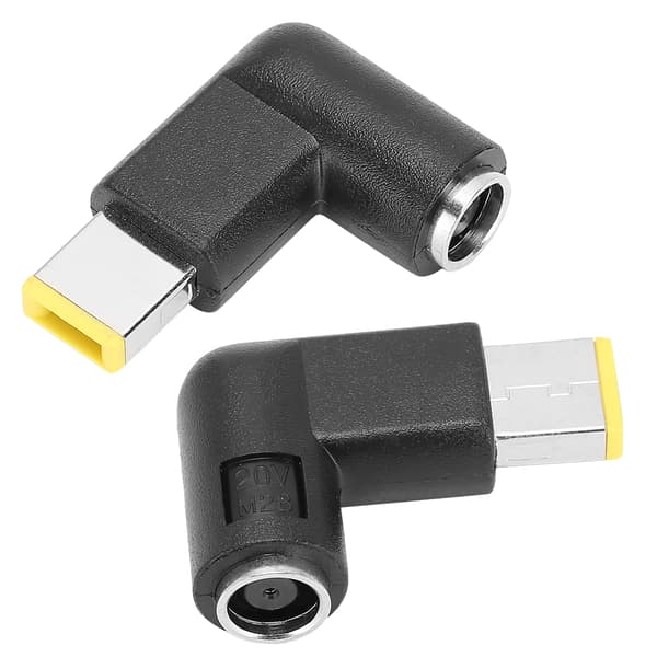 2 stk. strømadapterstik albue DC7.9 x 5.5 mm firkantet stik sort pc-tilbehør til ThinkPad