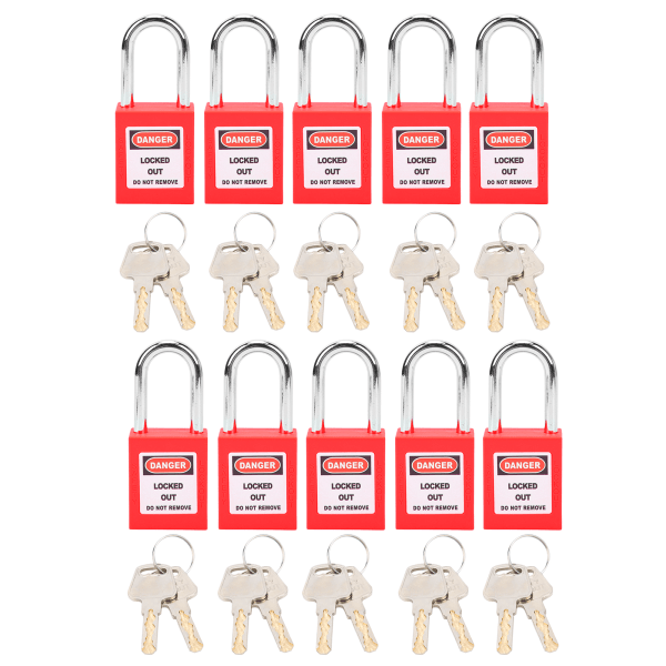 10 set 38 mm lockout-lås Nylon industriteknisk isolering för kemisk power