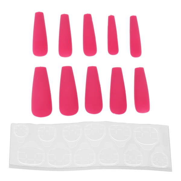 10 stk Lang kiste blanke falske negle kunstig tryk på fuld dækning Falske spidser Negle Manicure tilbehør til kvinder pigerN5355-09