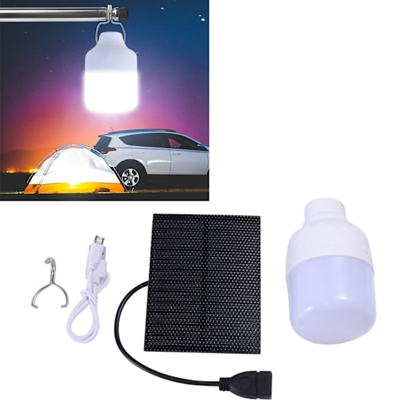 Monokrystallinsk Silisium Solcellepanel LED Sol USB Oppladbar Lyssett for Innendørs og Utendørs Fotturer Camping Fiske