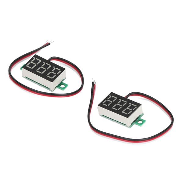 2 st Digital Voltmeter Spänningsmätare 3 Trådar 0.36in Grön LED-display DC0.00V‑30.0V