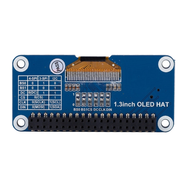 1,3 tuuman OLED Display HAT -laajennuslevy Raspberry Pi 2B/3B/Zero/Zero W