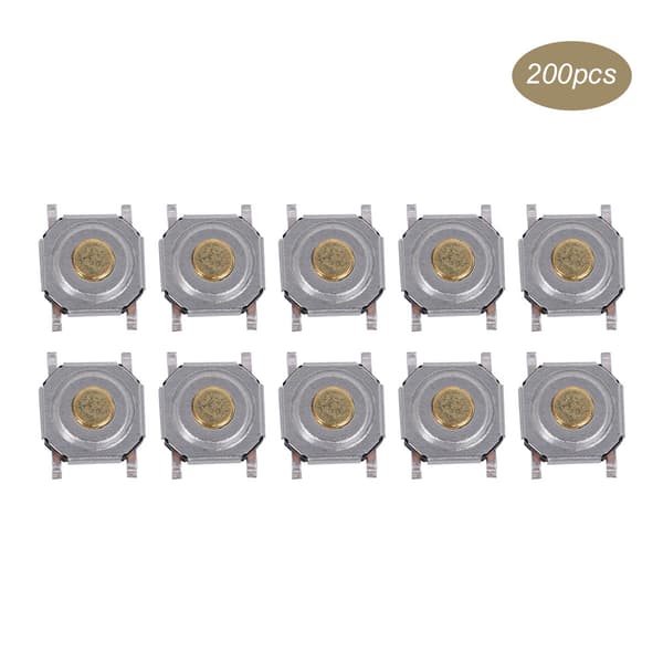 200 stk. Taktil Trykknapp Bryter Messing Vanntett Lett Berørings Patch SMD 4 x 1.5