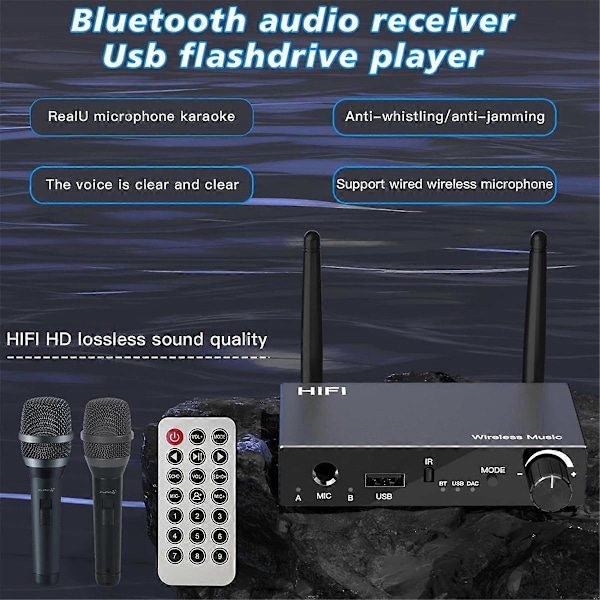 Bluetooth 5.3 Audio Adapter Mottaker, for Hjem Stereo/Headset/Høyttaler
