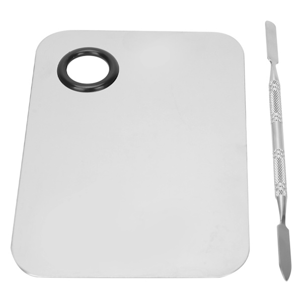 Makeup Mixing Palette Spatel Rustfrit Stål Foundation Læbestift Farveblandingspalet