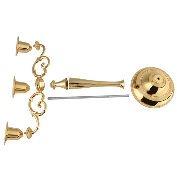 3 armar metall ljushållare europeisk stil kandelaber Bröllop ljusstake heminredning guld Gold